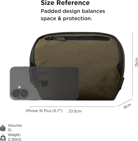 ALPAKA Vertex Pouch Mini 2L - EDC Sling Bag, Fits E-Readers and a Large Smart Phone or small Essentials, Mens Crossbody Travel Bag, Weatherproof Army Green Axoflux 300D Fabric in Kuwait