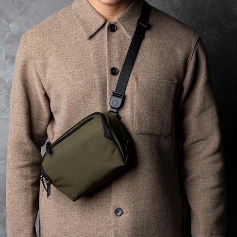 ALPAKA Vertex Pouch Mini 2L - EDC Sling Bag, Fits E-Readers and a Large Smart Phone or small Essentials, Mens Crossbody Travel Bag, Weatherproof Army Green Axoflux 300D Fabric in Kuwait