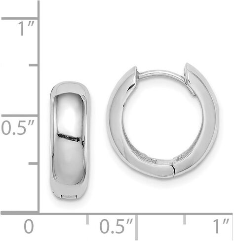 925 Sterling Silver Rhodium Rhodium مصقولة مقصورة أقراط 13 × 15 ملم عريض 5 ملم قرط السمك للنساء in Saudi Arabia
