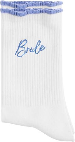 Wifey Crew Socks White Cotton Soft Wedding Socks Bride to Be Gifts Bridesmaid Wife Gifts for Stylish Newlywed Couple Chic Wedding Day in Saudi Arabia