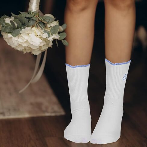 Wifey Crew Socks White Cotton Soft Wedding Socks Bride to Be Gifts Bridesmaid Wife Gifts for Stylish Newlywed Couple Chic Wedding Day in Saudi Arabia