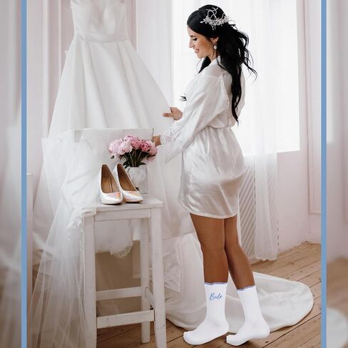 Wifey Crew Socks White Cotton Soft Wedding Socks Bride to Be Gifts Bridesmaid Wife Gifts for Stylish Newlywed Couple Chic Wedding Day in Saudi Arabia