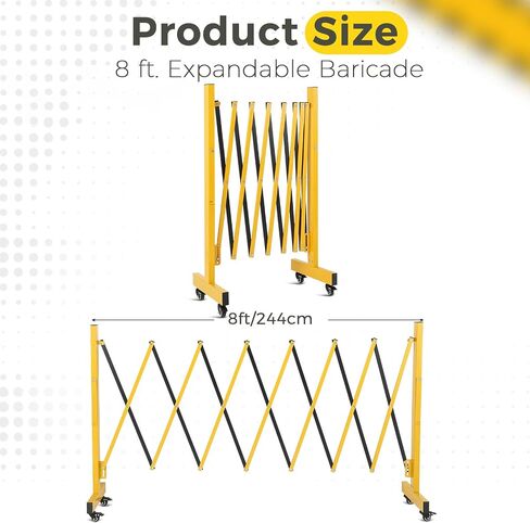 Metal Expandable Barricade, 16FT Folding Safety Traffic Driveway Gate, Portable Crowd Control Barriers Fence in Saudi Arabia