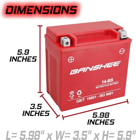 بطارية YTX14-BS لـ 2000-2006 Honda TRX350 Rancher Battery ، ضمان 4 سنوات in Saudi Arabia