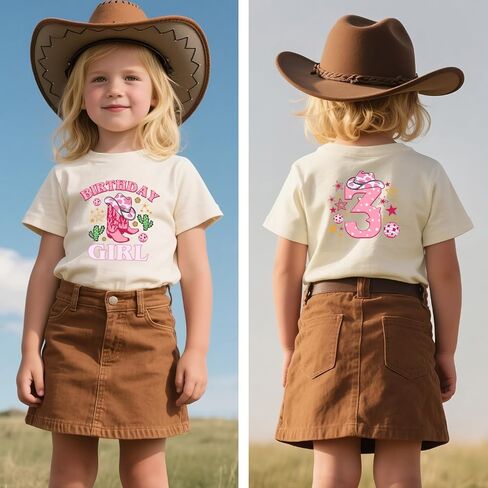 Cowgirl Birthday Girl Toddler Shirt 2-6 Year Country Birthday Tee Cowgirl Bday Tshirt in Saudi Arabia