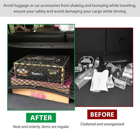 Elastic Cargo Net for SUV, 31.5 × 23.6 inch Stretchable Mesh Trunk Bed Net with ABS Hooks, Adjustable Luggage Netting Cover Rear Cargo Organizer for Vehicles, Car Accessories in Saudi Arabia