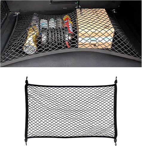 Elastic Cargo Net for SUV, 31.5 × 23.6 inch Stretchable Mesh Trunk Bed Net with ABS Hooks, Adjustable Luggage Netting Cover Rear Cargo Organizer for Vehicles, Car Accessories in Saudi Arabia