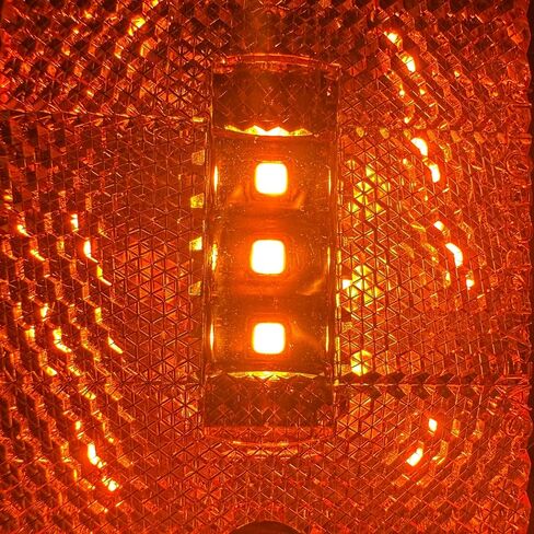 [ALL STAR TRUCK PARTS] Square Red/Amber 3-LED Marker Light Reflectorized Lens Surface Mount, 2-4/5" Rectangular Truck Trailer Towing Led Light Side Reflector Reflex Accessories (Red, 2) in Kuwait