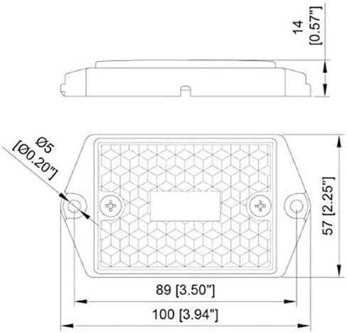 [ALL STAR TRUCK PARTS] Square Red/Amber 3-LED Marker Light Reflectorized Lens Surface Mount, 2-4/5" Rectangular Truck Trailer Towing Led Light Side Reflector Reflex Accessories (Red, 2) in Kuwait