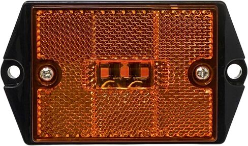 [ALL STAR TRUCK PARTS] Square Red/Amber 3-LED Marker Light Reflectorized Lens Surface Mount, 2-4/5" Rectangular Truck Trailer Towing Led Light Side Reflector Reflex Accessories (Red, 2) in Kuwait