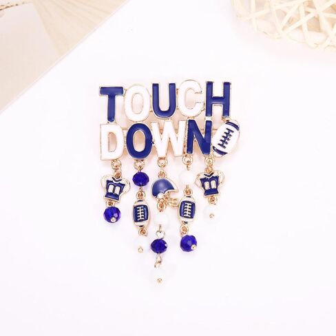 Game Day Brooches for Women Football Brooch Pins Touch Down Brooches Red Black Blue White Team Spirit Accessories Game Day Outfits Football Jewelry Party Favor Gifts in Kuwait