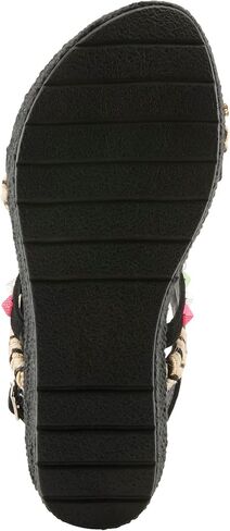 Azura Women's Hugbug Wedge Sandals - جلد الغزال ، العلوي المرصع بالجواهر ، مشبك قابل للتعديل ، مصنوع في الهند in Kuwait
