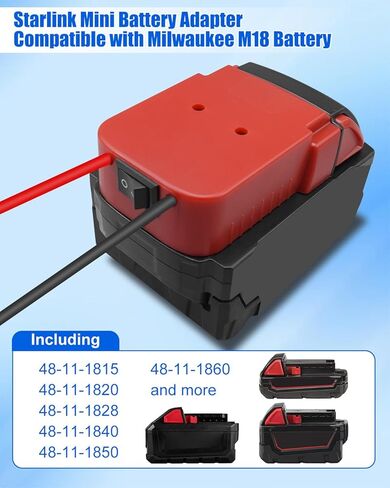 ترقية محول بطارية Starlink Mini ملاءمة لبطارية Makita 18V ، حزمة بطارية Starlink Mini مع واقي جهد منخفض ، مجموعة طاقة صغيرة محمولة مع كابل طاقة 6.56 قدم in Kuwait