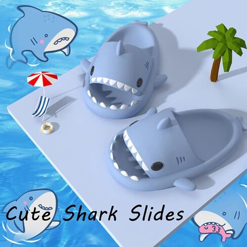 شرائح SHARLLEN Shark Sandals للنساء الرجال اللطيفين كرتون مكافحة الانزلاق المفتوح شرائح الصيف الصيف خفيفة الوزن القرش in Kuwait