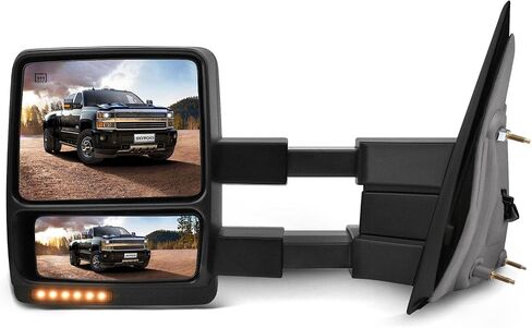 SCITOO Passenger Side Mirror fit 2004-2014 for Ford for F-150 Chrome Right Mirror with Amber Turn Signal Puddle Light Power Control Heated and Manual Folding Features in Saudi Arabia