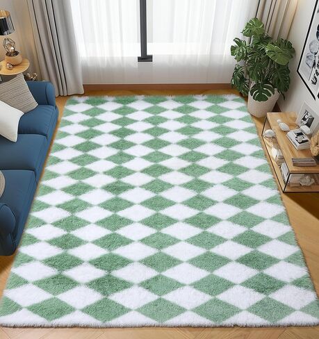 سجاد أبيض وأسود ناعم ناعم أبيض وأسود لغرفة نوم غرفة معيشة ، 4 × 6 أفخم غامض مريح سجادة ، سجادة داخلية مضادة للانزلاق للأطفال in Kuwait