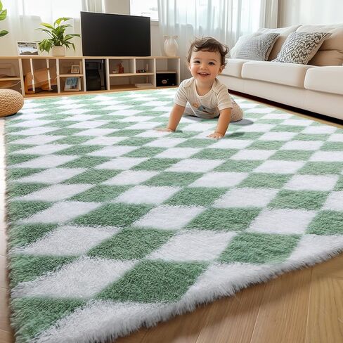 سجاد أبيض وأسود ناعم ناعم أبيض وأسود لغرفة نوم غرفة معيشة ، 4 × 6 أفخم غامض مريح سجادة ، سجادة داخلية مضادة للانزلاق للأطفال in Kuwait