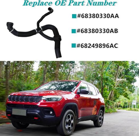 Engine Radiator Water Distribution Hose Outlet,Compatible with Jeep Compass 2.4L 2017-2022 Lower Cooling Coolant Reservoir Radiator Bypass Pipe,Replace 68380330AA 68380330AB 68249896AC in Saudi Arabia