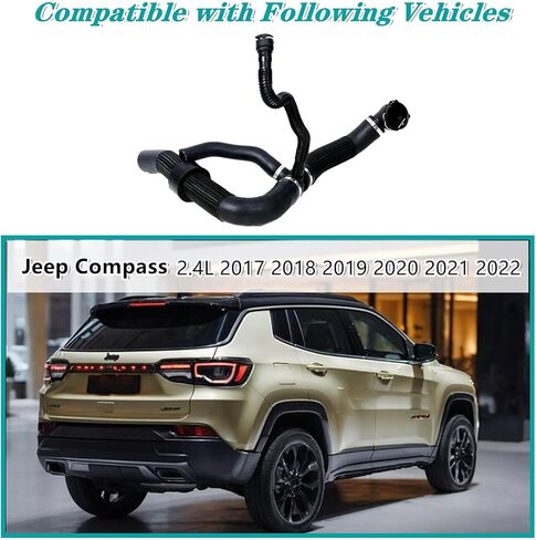 Engine Radiator Water Distribution Hose Outlet,Compatible with Jeep Compass 2.4L 2017-2022 Lower Cooling Coolant Reservoir Radiator Bypass Pipe,Replace 68380330AA 68380330AB 68249896AC in Saudi Arabia