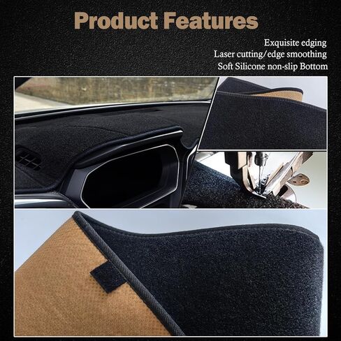 KEYOOG Dashboard Cover Dash Mat Fit for Fo-rd Edge 2024-2015 (without HUD Models),Car Dash Board Mat Anti-Glare Carpet,Non-Slip Pad Sunshield Protector (Grey) in Saudi Arabia