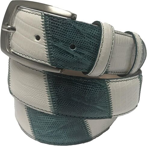 Fresco Golf Full Grain Italian Leather Lizard Embossed Patchwork Men’s Belt in Saudi Arabia