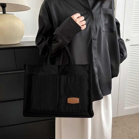HOMIEE Tote Bag for Women Corduroy Handbags Casual Hobo Messenger Bag Retro Classic Shoulder Bag with Multi-pockek in Saudi Arabia