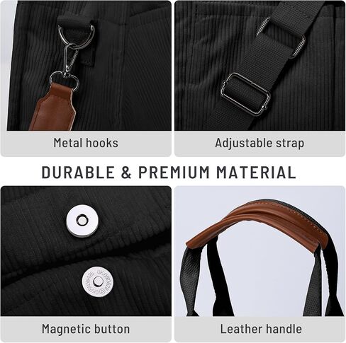 HOMIEE Tote Bag for Women Corduroy Handbags Casual Hobo Messenger Bag Retro Classic Shoulder Bag with Multi-pockek in Saudi Arabia