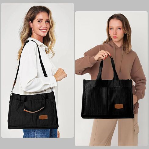 HOMIEE Tote Bag for Women Corduroy Handbags Casual Hobo Messenger Bag Retro Classic Shoulder Bag with Multi-pockek in Saudi Arabia