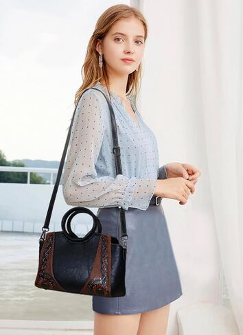 Women Satchel Handbags Crossbody Bag Top Handle Purse ans Hanbags Leather Shoulder Bag Hobo Medium Size Tote in Kuwait