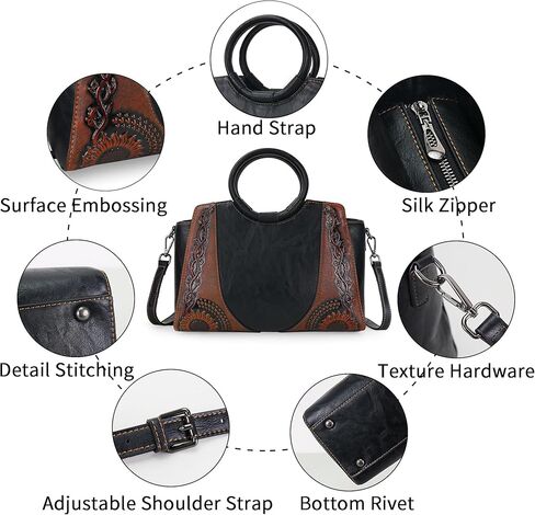 Women Satchel Handbags Crossbody Bag Top Handle Purse ans Hanbags Leather Shoulder Bag Hobo Medium Size Tote in Kuwait