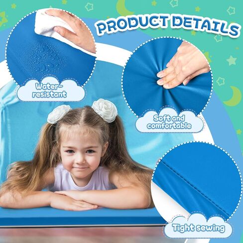 Wesiti 5 Pcs Folding Daycare Nap Mat 47" x 24" 1" Thick Nap Mats for Preschool 4 Section Rest Mats for Classroom Kids Rest Napping Mat Sleeping Mats for Daycare Preschool Home in Kuwait