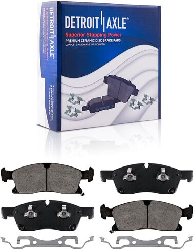 Detroit Axle - Front Brake Kit for 2011-2020 Jeep Grand Cherokee 2011-2020 Dodge Durango Drilled Slotted Brake Rotors 2012 2013 2014 2015 Brakes Pads Replacement: 12.98'' inch Rotor in Saudi Arabia