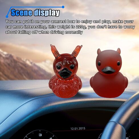 Devil Duck Car Dashboard Ornament for Home Office, Mini Cute Duck Desktop Decoration Present, Car Interior Decoration Accessories for Car Truck RV (Devil, 1PCS) in Kuwait