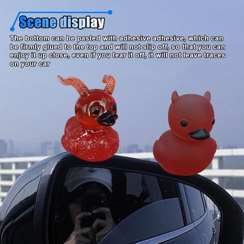 Devil Duck Car Dashboard Ornament for Home Office, Mini Cute Duck Desktop Decoration Present, Car Interior Decoration Accessories for Car Truck RV (Devil, 1PCS) in Kuwait