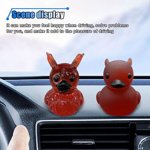 Devil Duck Car Dashboard Ornament for Home Office, Mini Cute Duck Desktop Decoration Present, Car Interior Decoration Accessories for Car Truck RV (Devil, 1PCS) in Kuwait