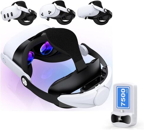 حزام رأس الراحة في Kawaye متوافق مع Meta Quest 2/Quest 3S/Quest 3 حزام رأس ، ملحقات حزام VR قابلة للتعديل مع دعم سادة ناعمة وتقليل الضغط لحزام رأس Oculus in Kuwait