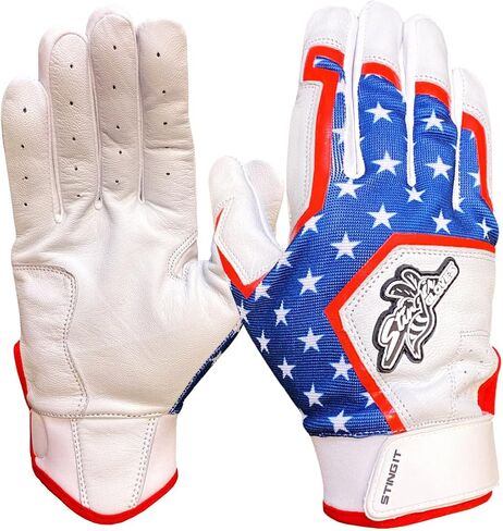 Stinger Sports Sting Squad Batting Gloves for Baseball & Softball (Youth Large, Ice USA) in Saudi Arabia