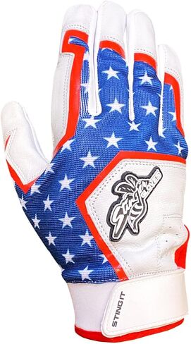 Stinger Sports Sting Squad Batting Gloves for Baseball & Softball (Youth Large, Ice USA) in Saudi Arabia