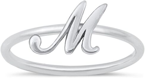 925 Sterling Silver Initial Script Ring in Saudi Arabia