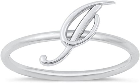 925 Sterling Silver Initial Script Ring in Saudi Arabia