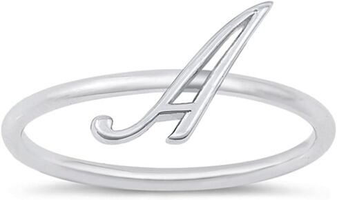 925 Sterling Silver Initial Script Ring in Saudi Arabia