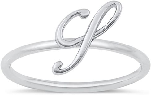 925 Sterling Silver Initial Script Ring in Saudi Arabia