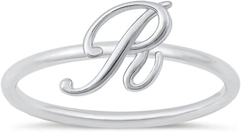925 Sterling Silver Initial Script Ring in Saudi Arabia