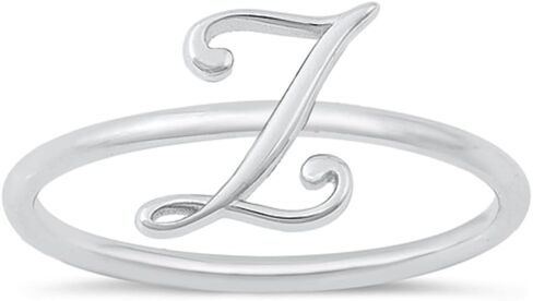 925 Sterling Silver Initial Script Ring in Saudi Arabia