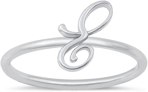 925 Sterling Silver Initial Script Ring in Saudi Arabia