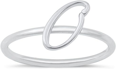 925 Sterling Silver Initial Script Ring in Saudi Arabia