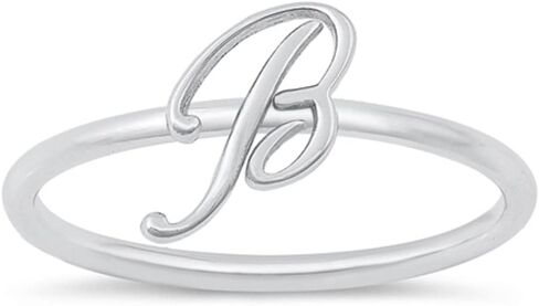 925 Sterling Silver Initial Script Ring in Saudi Arabia