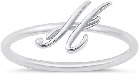 925 Sterling Silver Initial Script Ring in Saudi Arabia