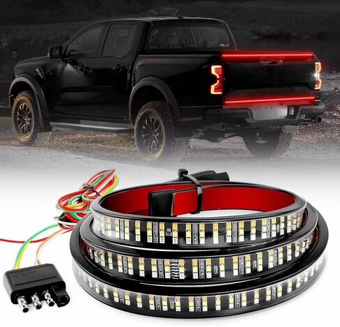 4WDKING شريط إضاءة للسرير الأبيض للشاحنة، 3 قطع شريط LED 60 بوصة، 270 مصباح LED نيون، IP68 مقاوم للماء، كابل تمديد لشاحنة بيك اب كامبر RV SUV Boat in Kuwait