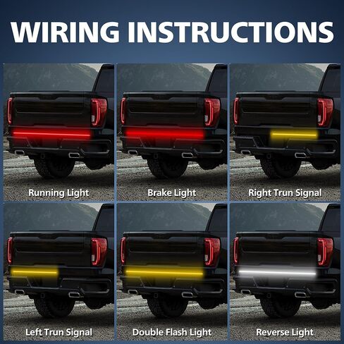 4WDKING شريط إضاءة للسرير الأبيض للشاحنة، 3 قطع شريط LED 60 بوصة، 270 مصباح LED نيون، IP68 مقاوم للماء، كابل تمديد لشاحنة بيك اب كامبر RV SUV Boat in Kuwait